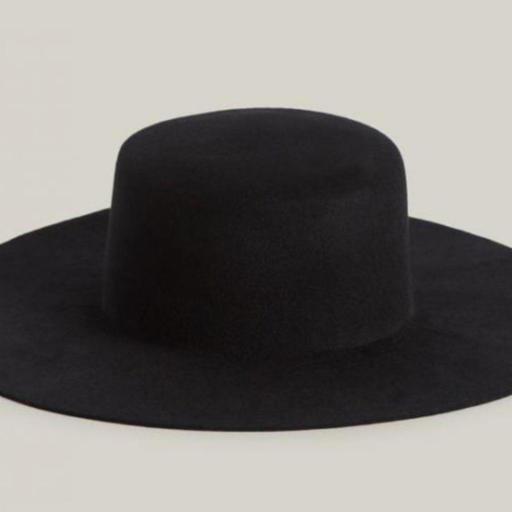 AllSaints Toggle Chain Wool Bolero Hat Black NWOT - Picture 4 of 4